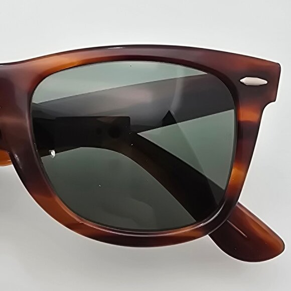 Ray-Ban B&L L2053 Wayfarer Tortoise Frame G-15 Green Glass Lens Sunglasses 50-24 - Picture 12 of 16